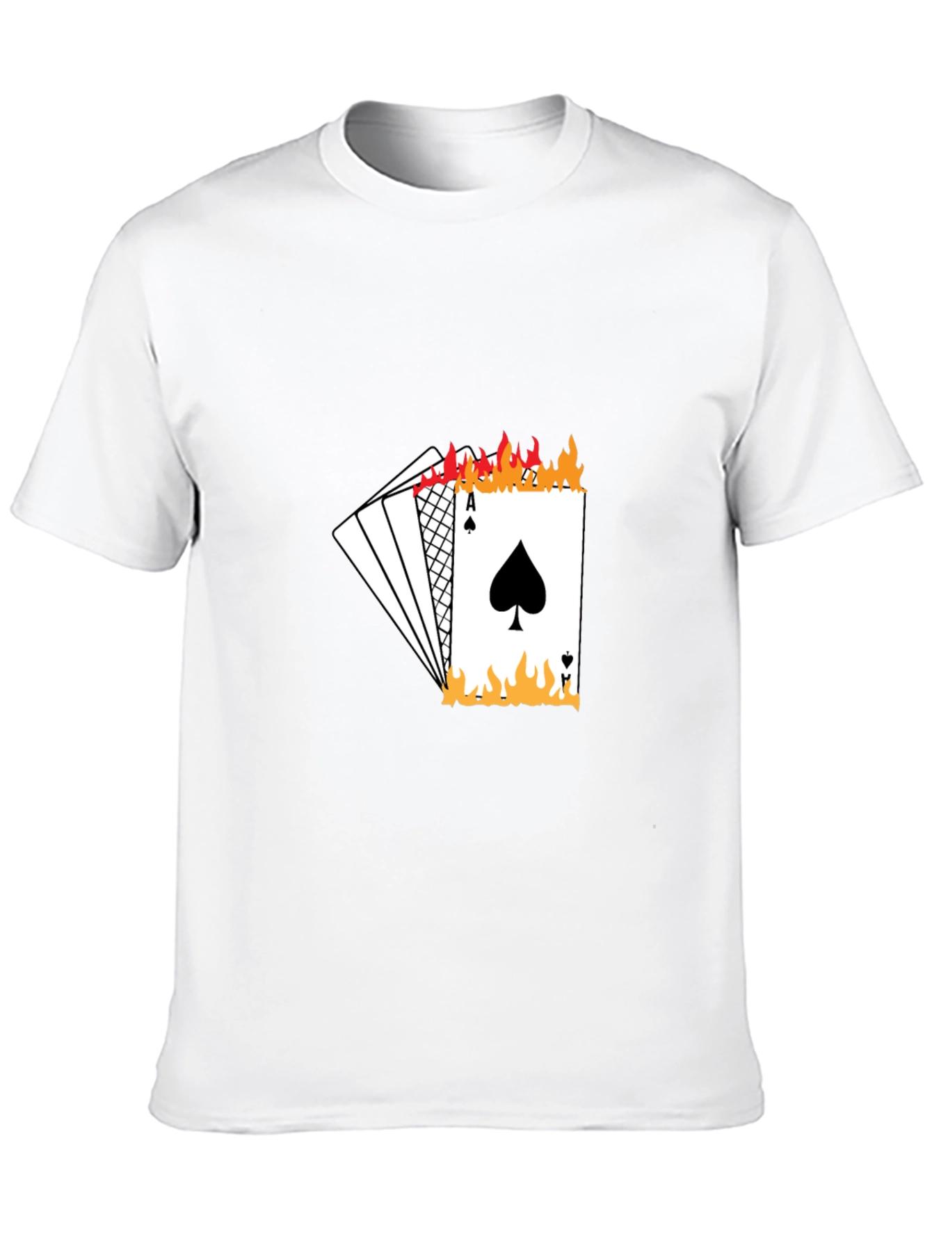 Ace of Spades Burning Playing Card Graphic T-Shirt