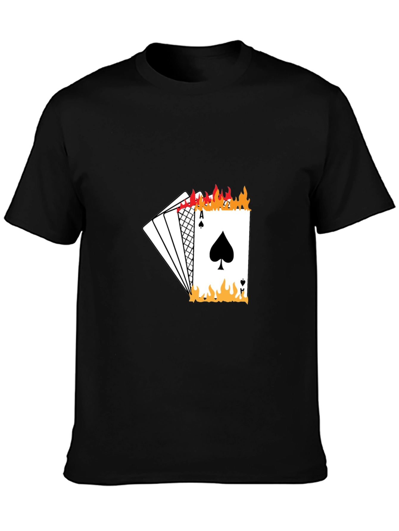 Ace of Spades Burning Playing Card Graphic T-Shirt
