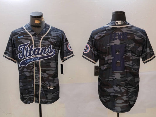 Men's Tennessee Titans Will Levis #8 Grey Camouflage Player Jerseys