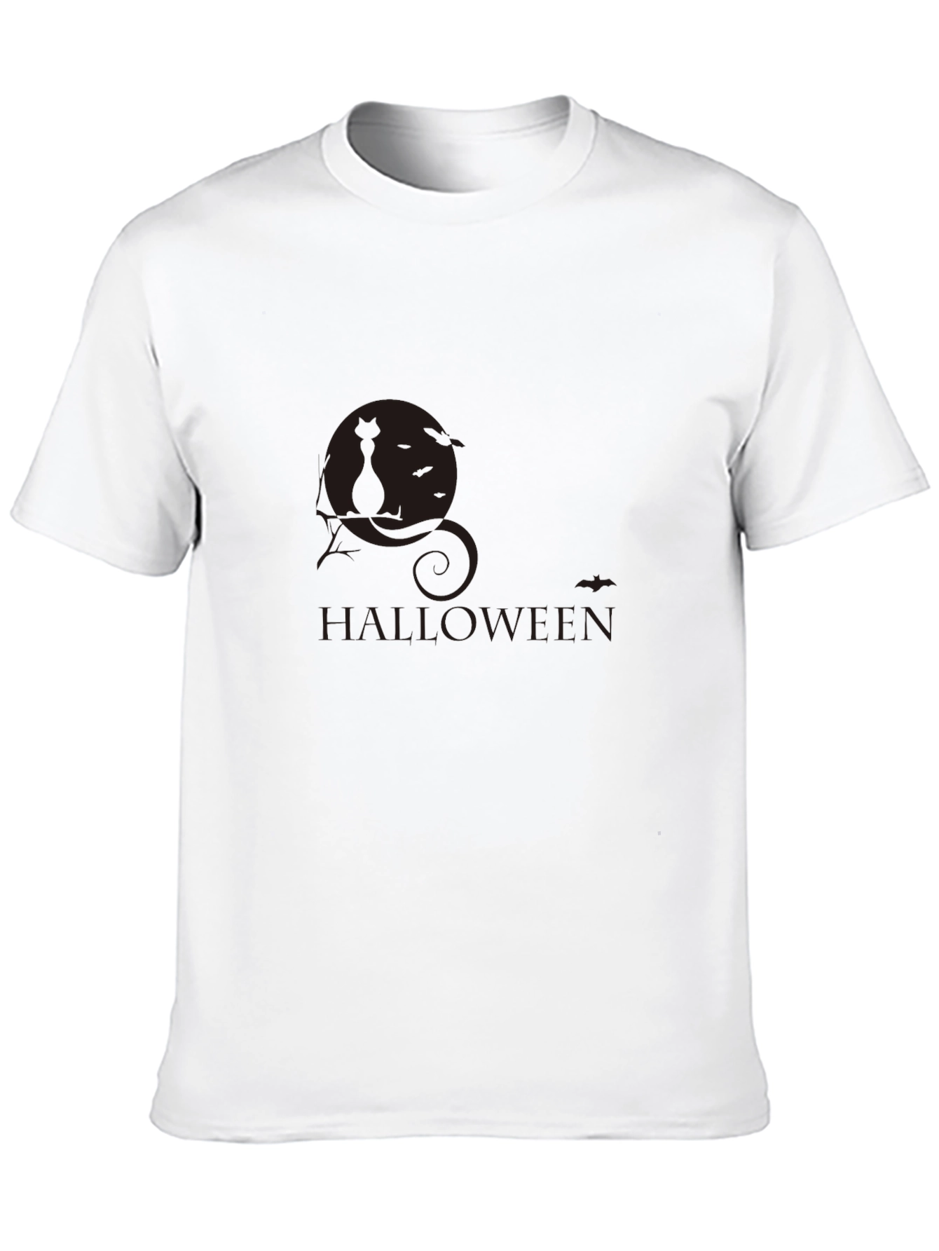 Halloween Black Cat Graphic T-Shirt
