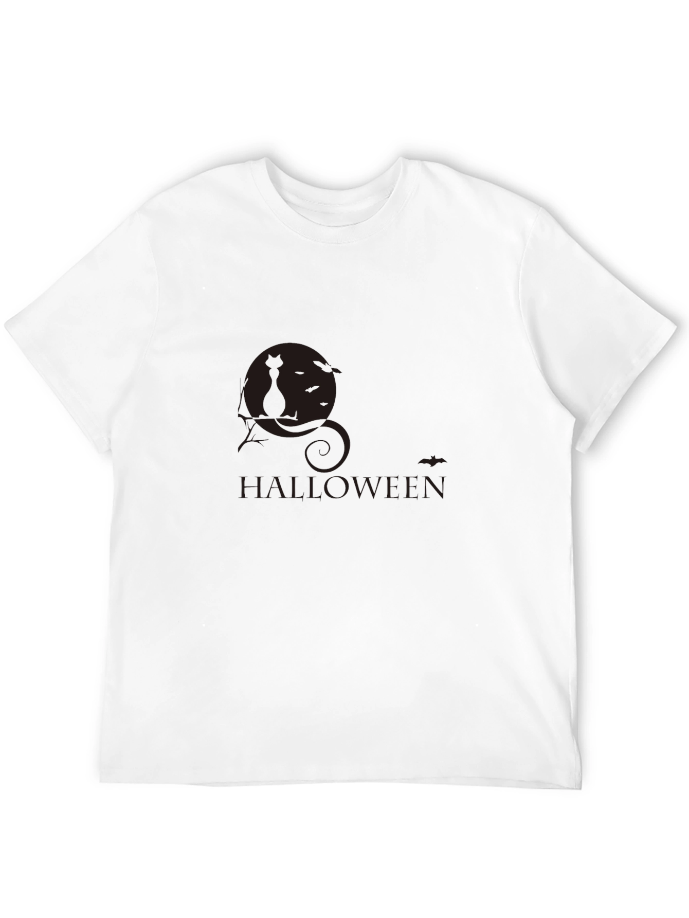 Halloween Black Cat Graphic T-Shirt