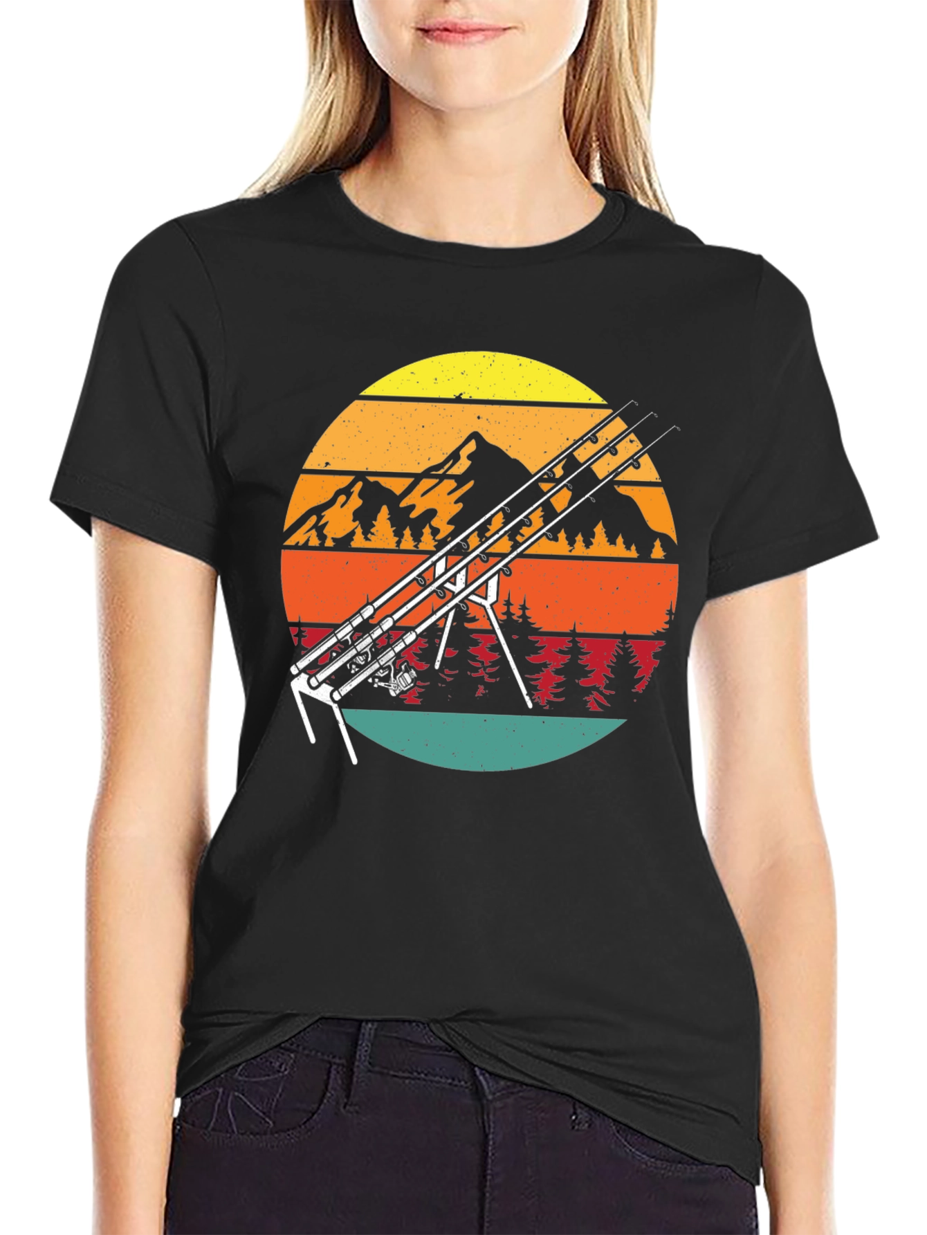 Fishing Sunset Graphic Tee - Outdoor Adventure Shirt