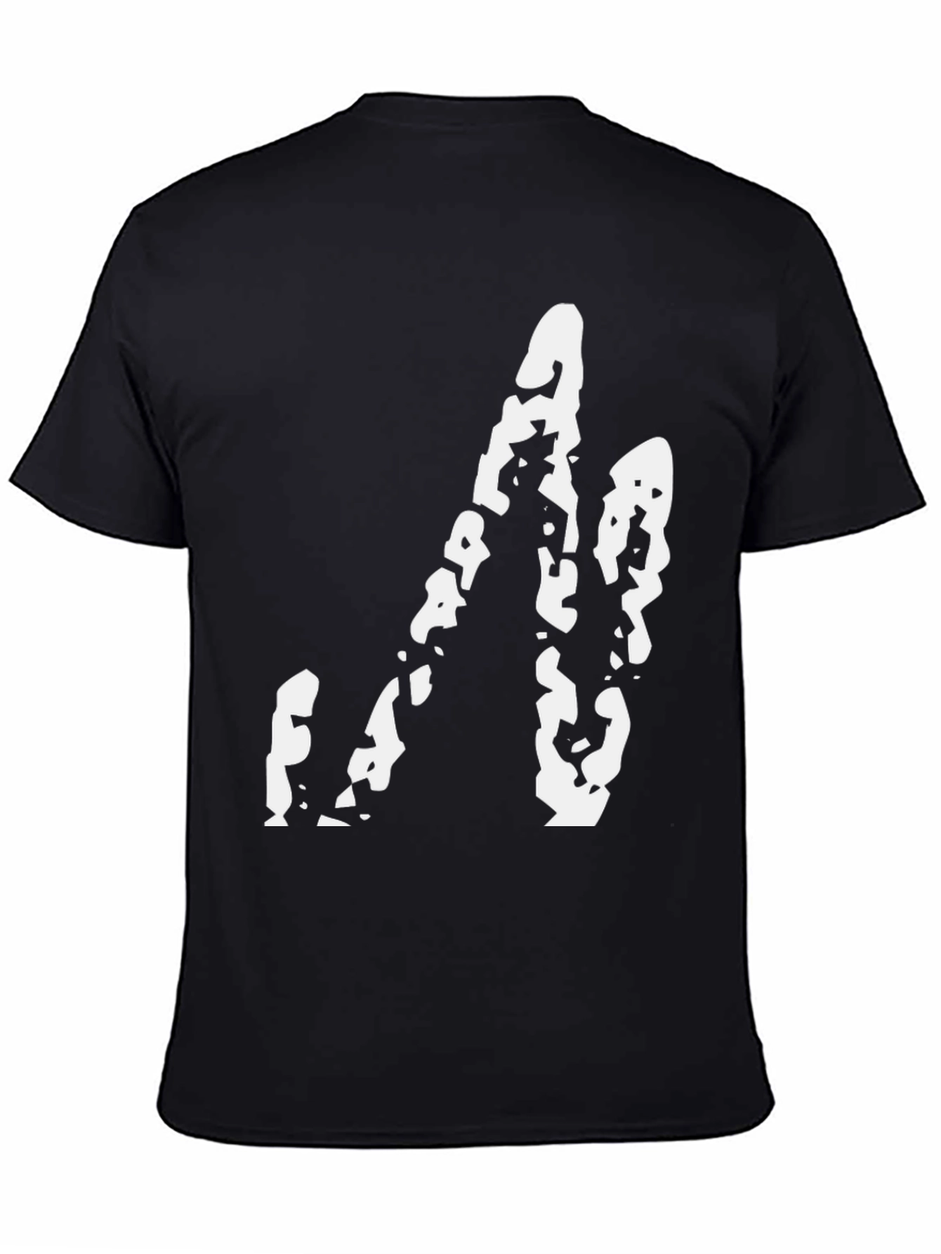 Abstract Graphic Print Black Tee