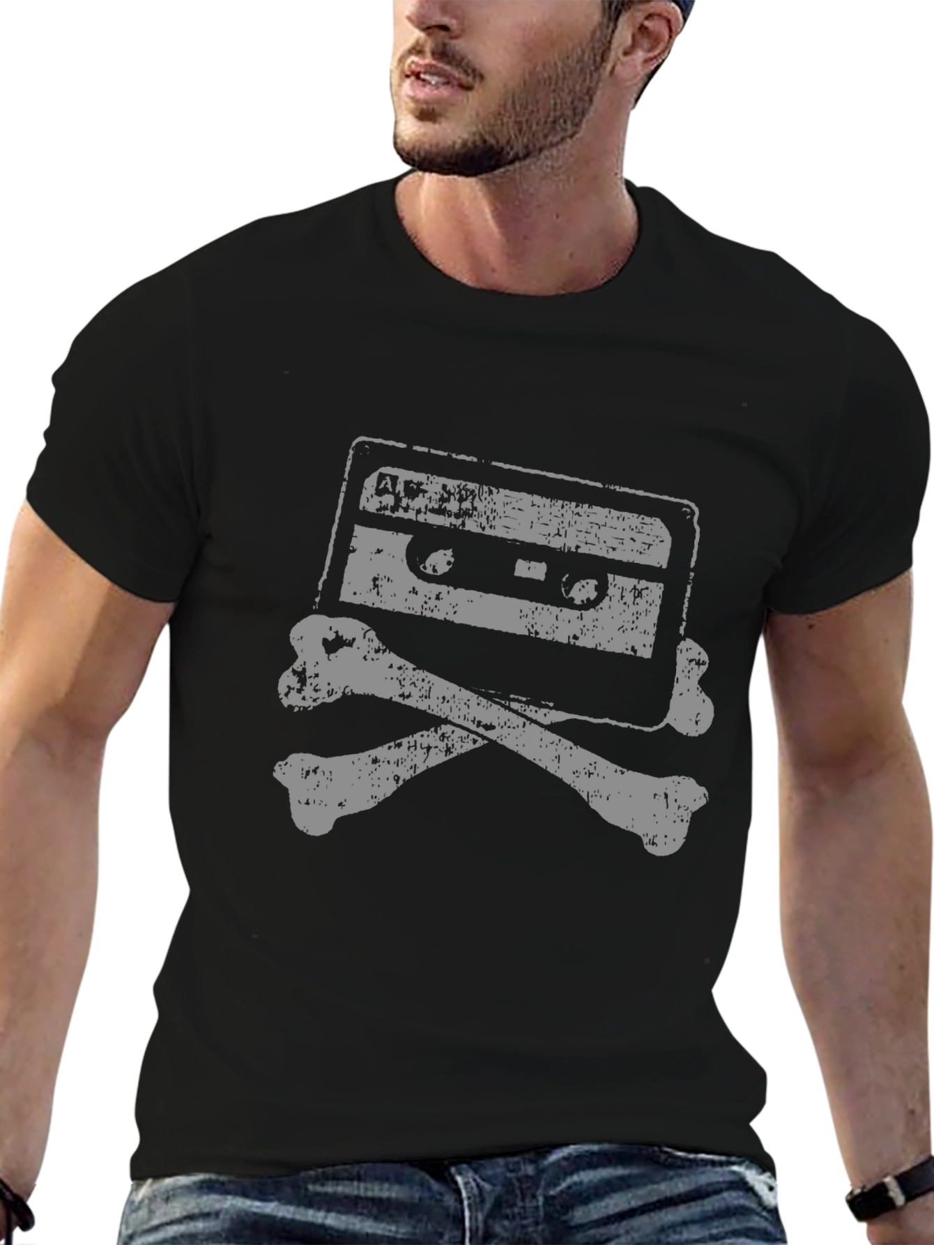 Retro Mixtape Skull & Bones Graphic Tee