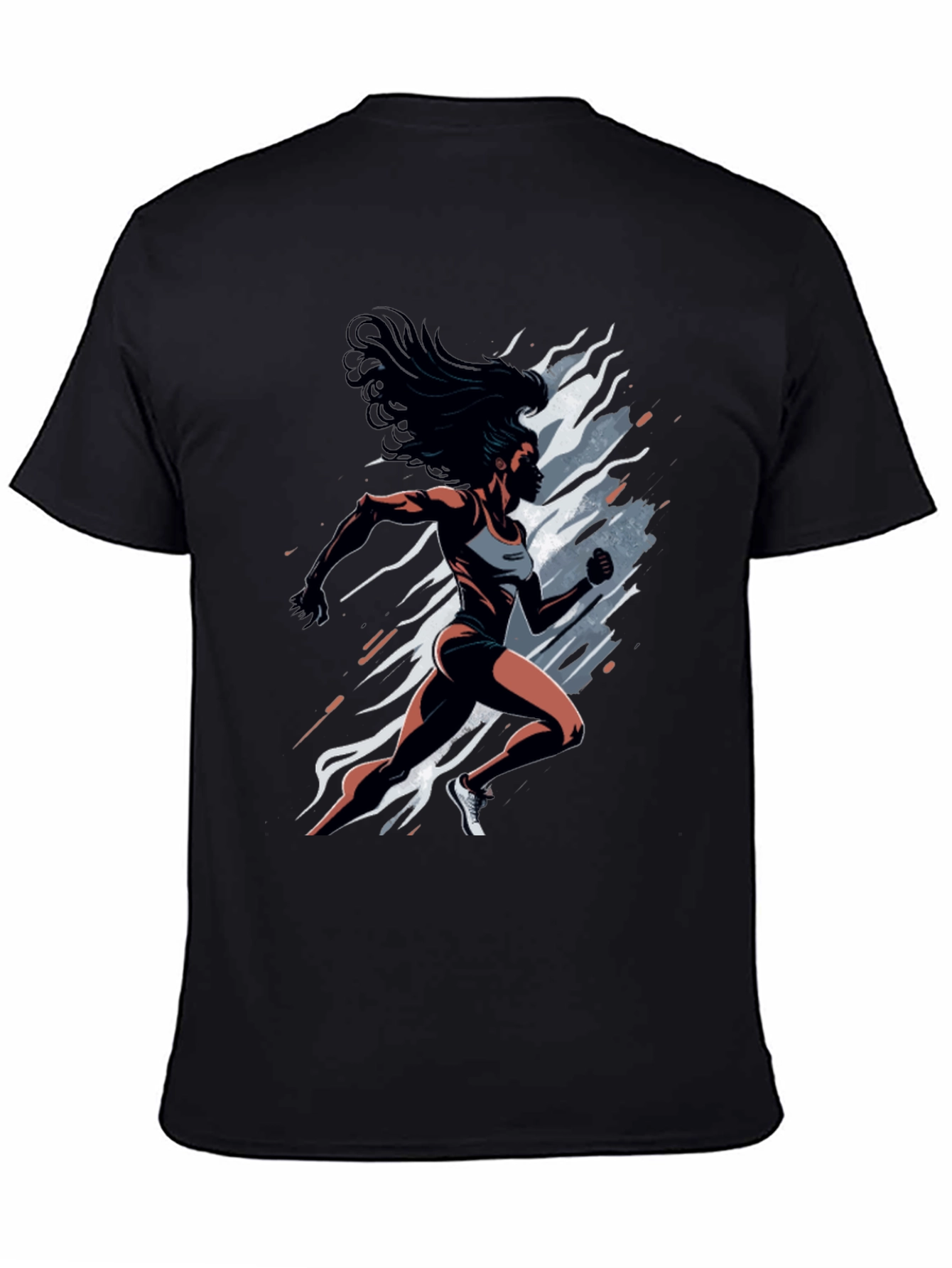 Woman Runner Graphic Tee - Black