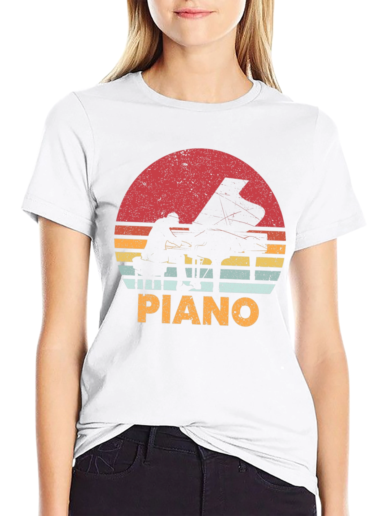 Retro Piano Sunset T-Shirt | Musician Tee
