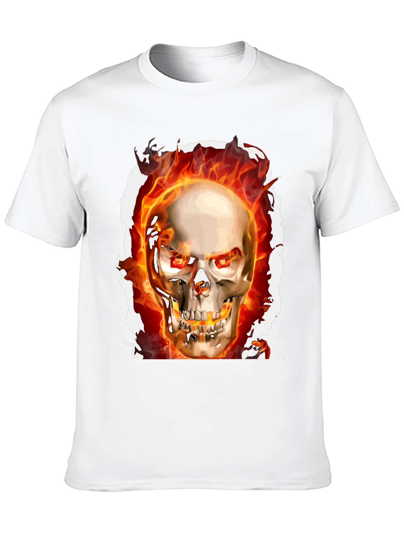 Fiery Skull Graphic Tee - Rocker Style