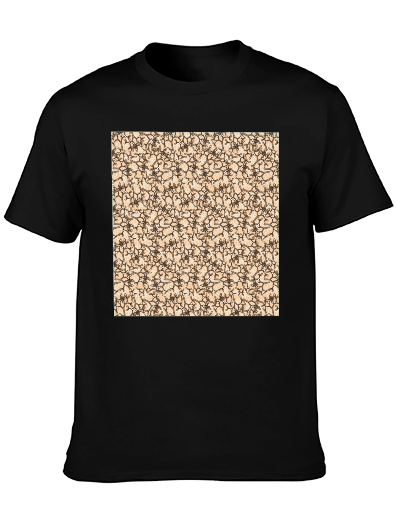 Patterned Black T-Shirt