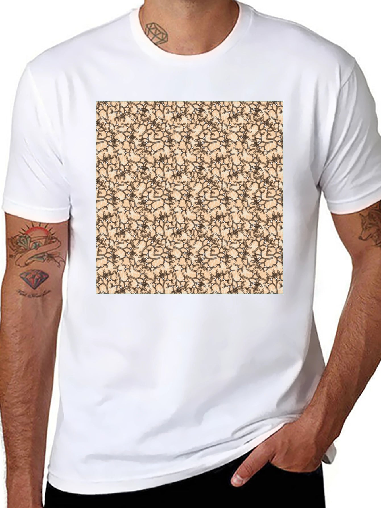 Patterned Black T-Shirt