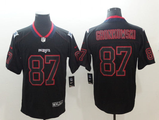 Men's New England Patriots Rob Gronkowski #87 Black Game Player Jerseys