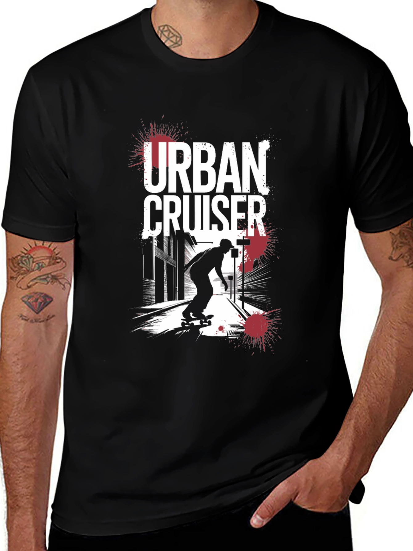 Urban Cruiser Graphic Tee - Black Skater T-Shirt