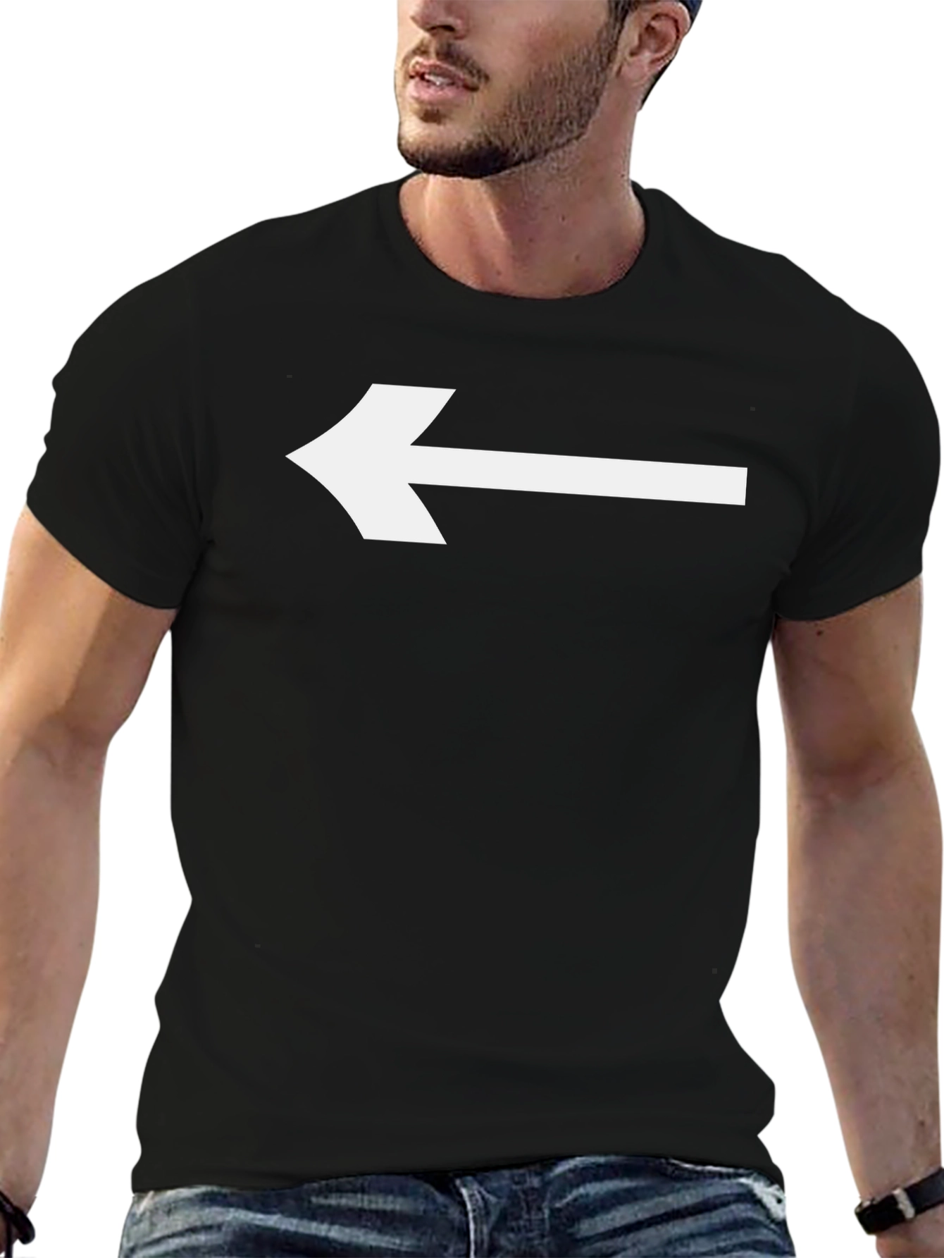 Left Arrow Graphic Tee - Point the Way!