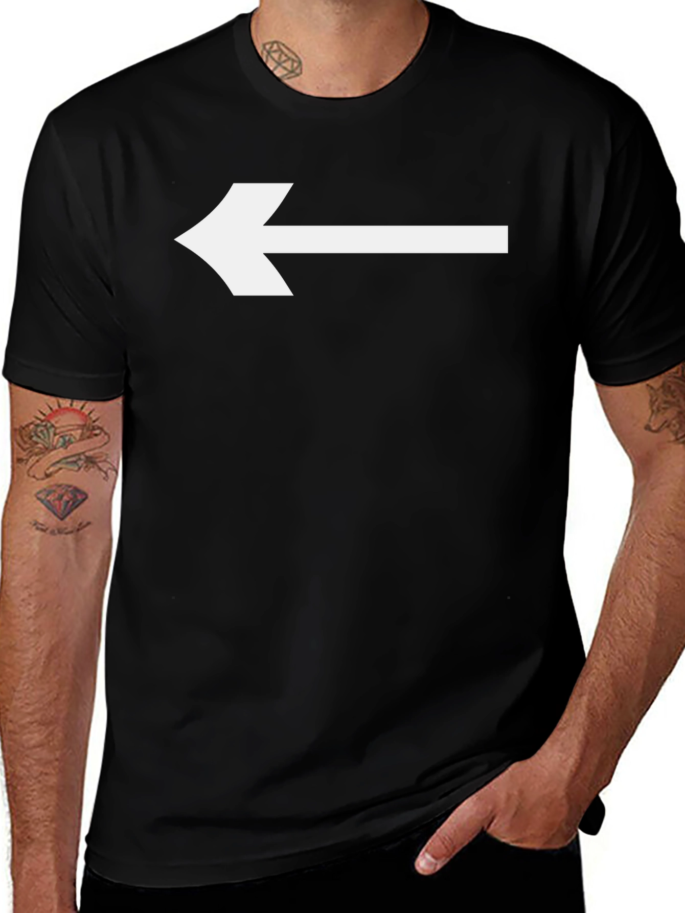 Left Arrow Graphic Tee - Point the Way!