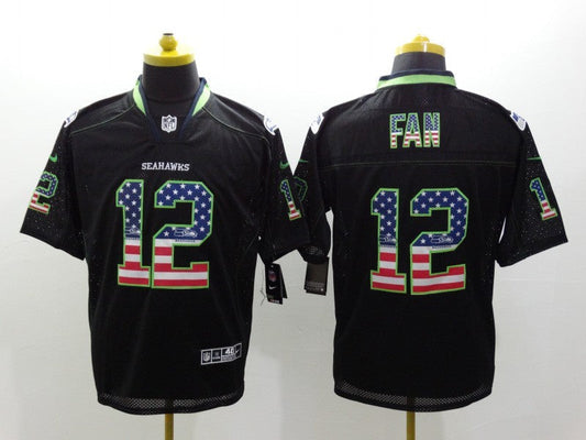 Men's Seattle Seahawks 12th Fan Black Game Jerseys