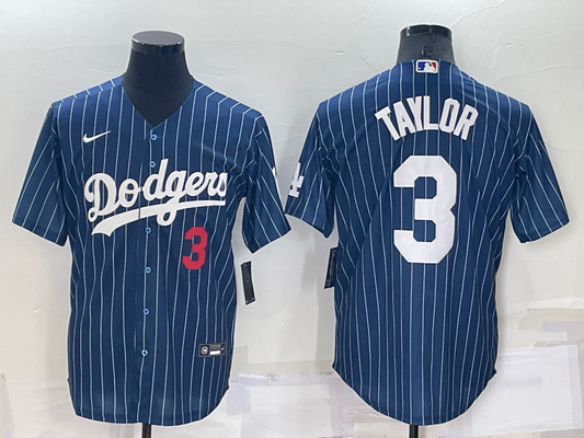 Men's Los Angeles Dodgers Chris Taylor #3 Blue Replica Player Jerseys