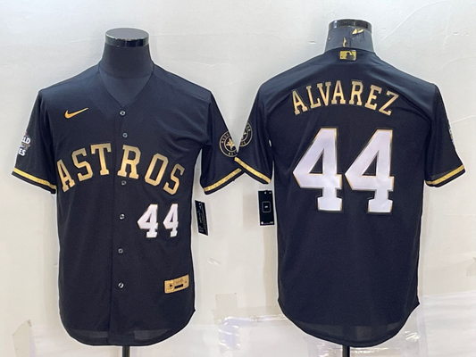 Men's Houston Astros Yordan Alvarez #44 Black Replica Team Jerseys