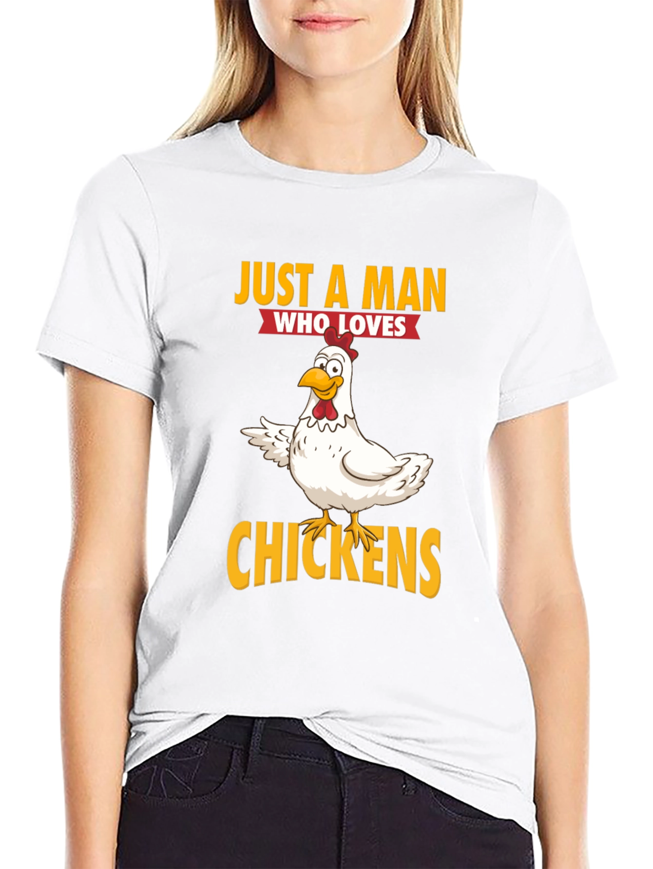 Just a Man Who Loves Chickens Graphic T-Shirt