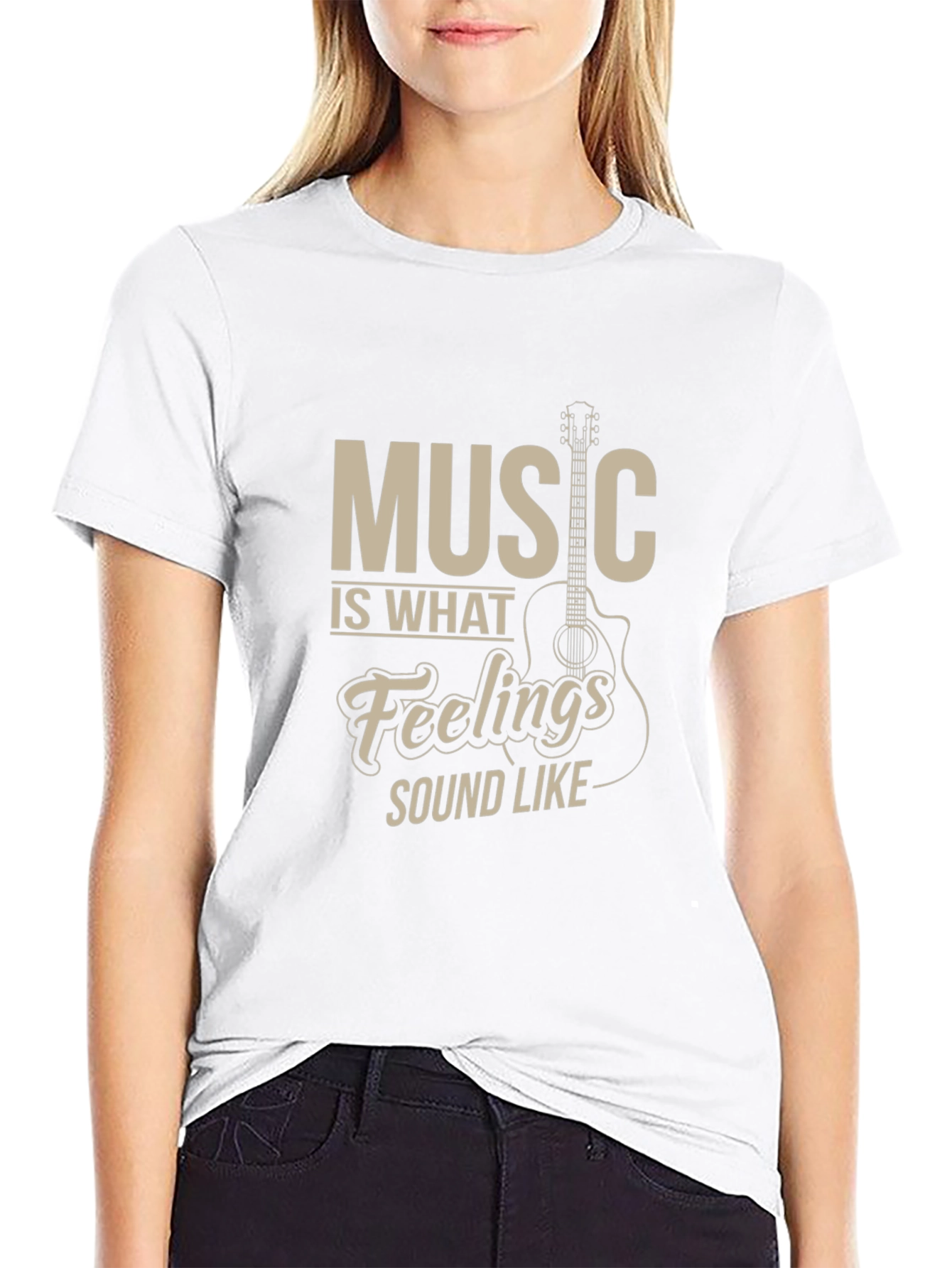 Music is What Feelings Sound Like Black T-Shirt