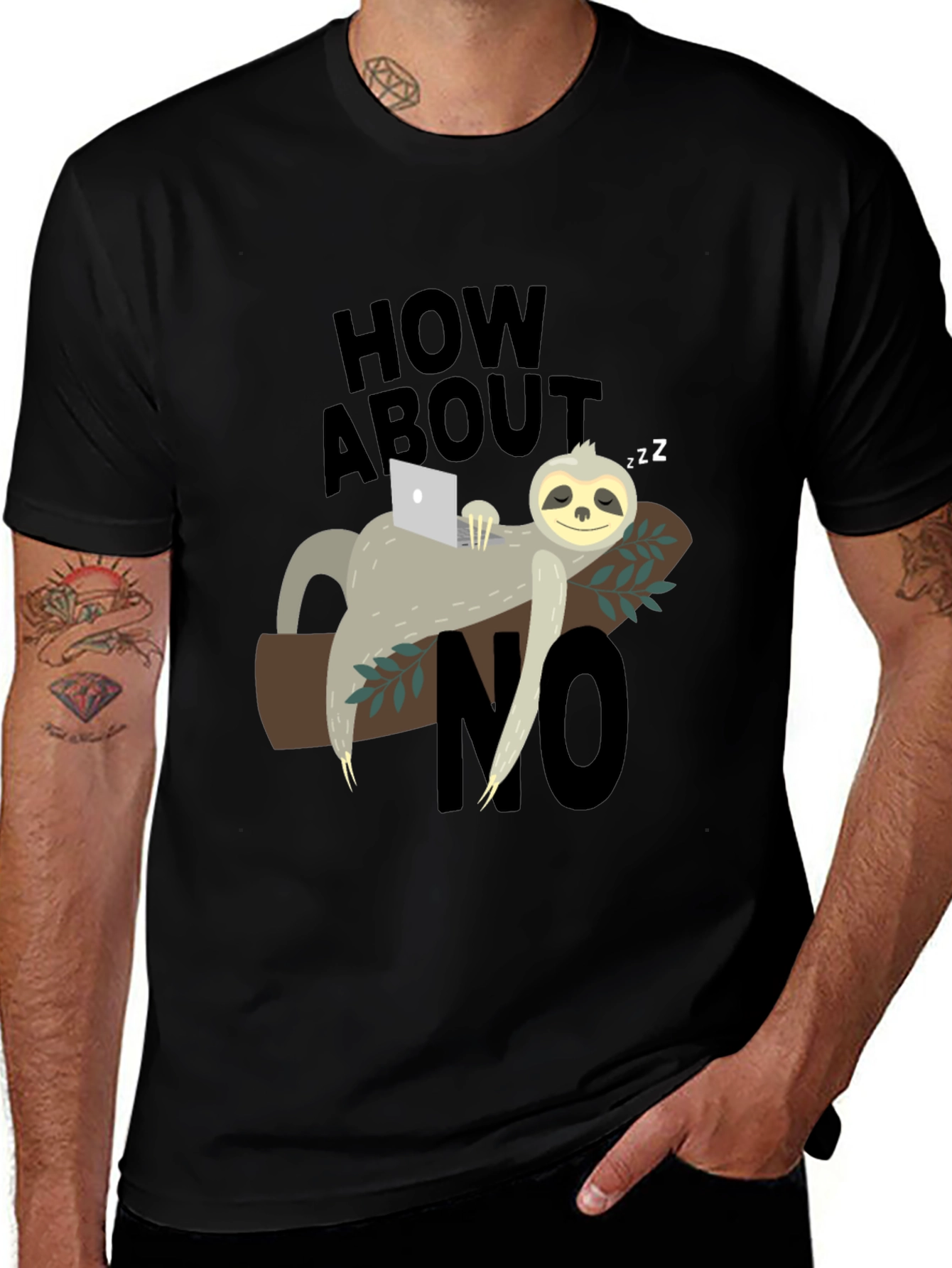 Lazy Sloth How About No Graphic T-Shirt