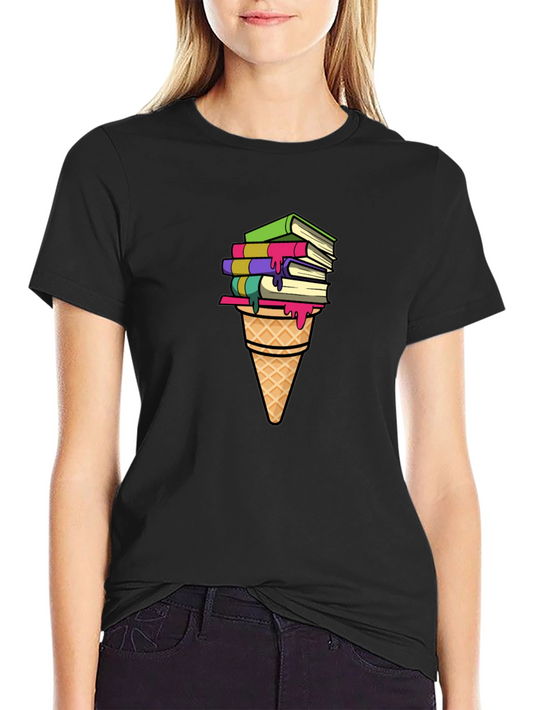 Book Ice Cream Cone Graphic Tee