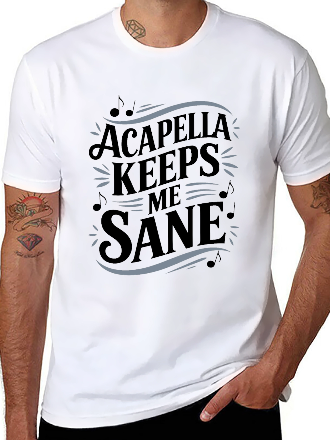Acapella Keeps Me Sane Black T-Shirt