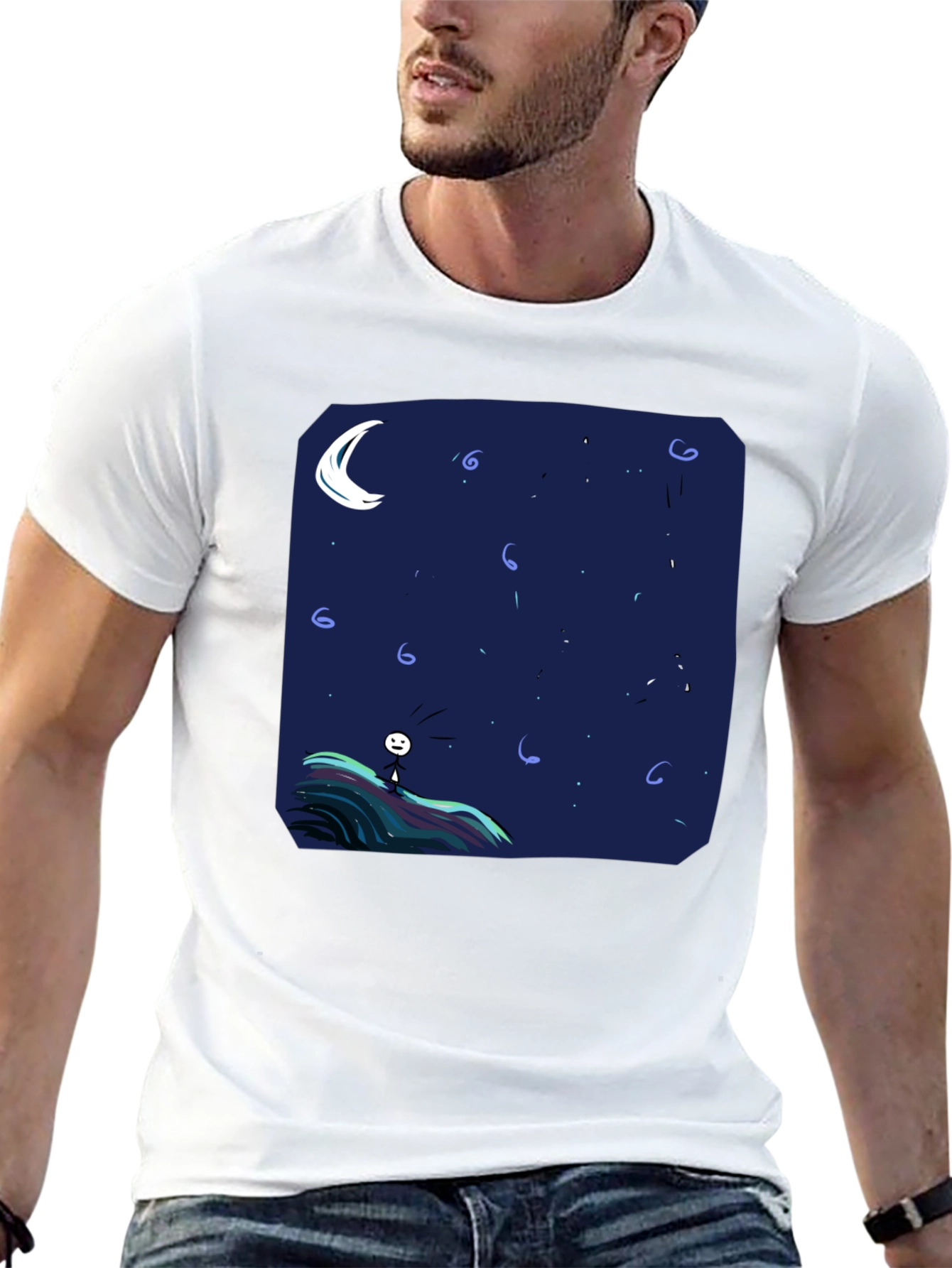 Night Sky Graphic Tee - Mens Black T-Shirt