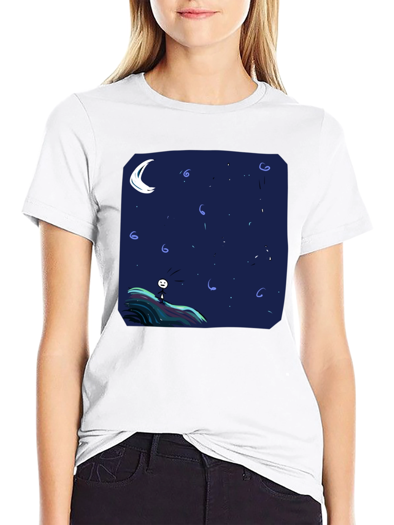 Night Sky Graphic Tee - Mens Black T-Shirt
