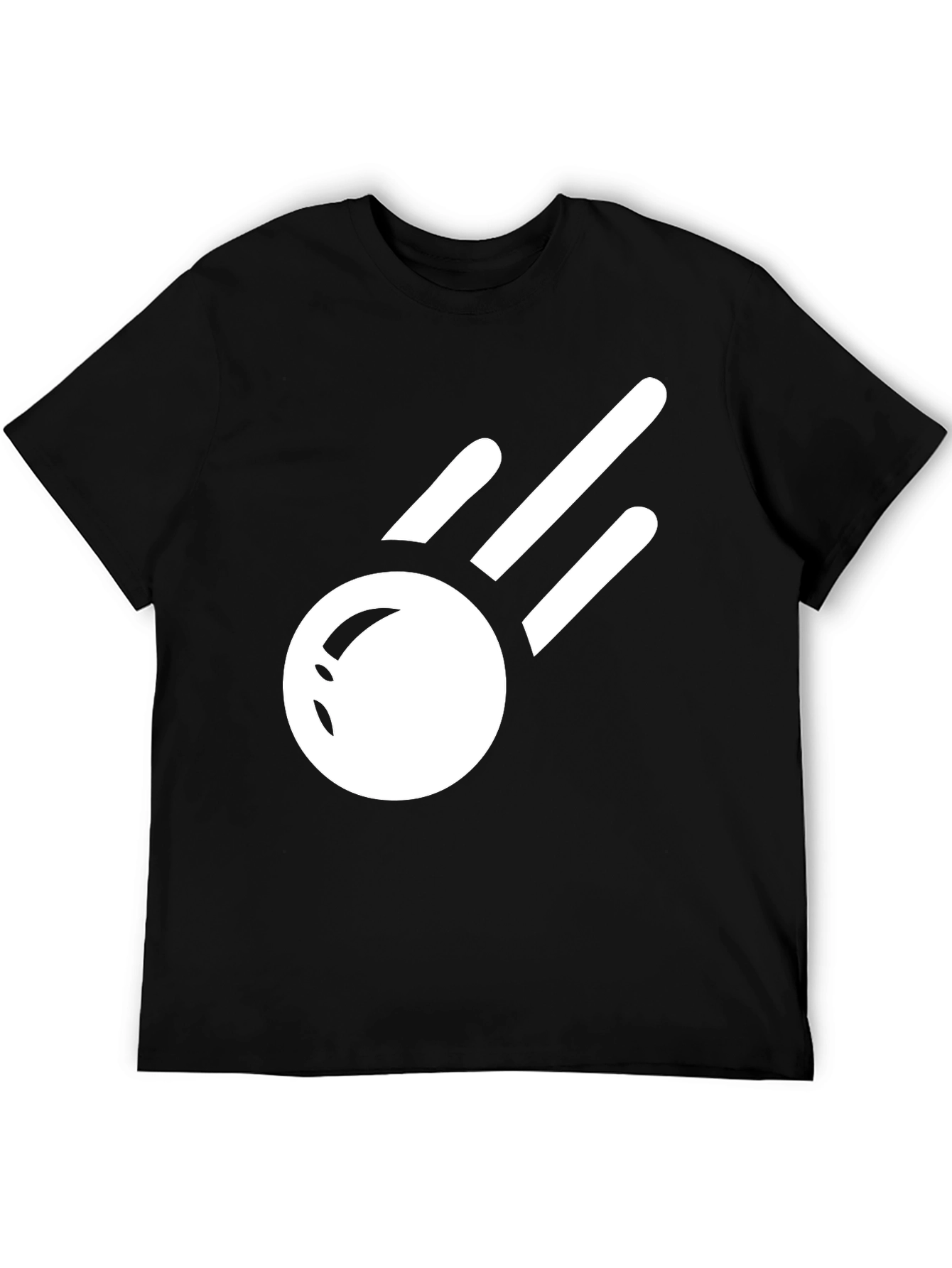 Stylish Black T-Shirt with Comet Graphic
