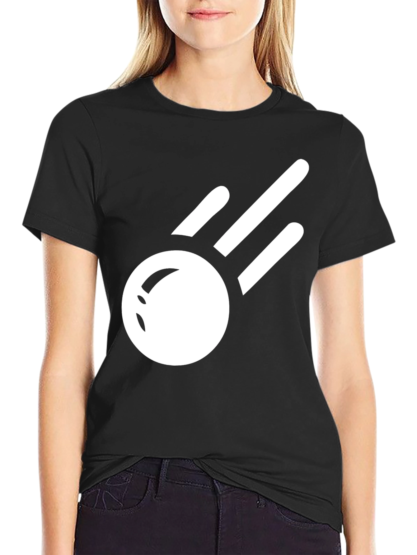 Stylish Black T-Shirt with Comet Graphic