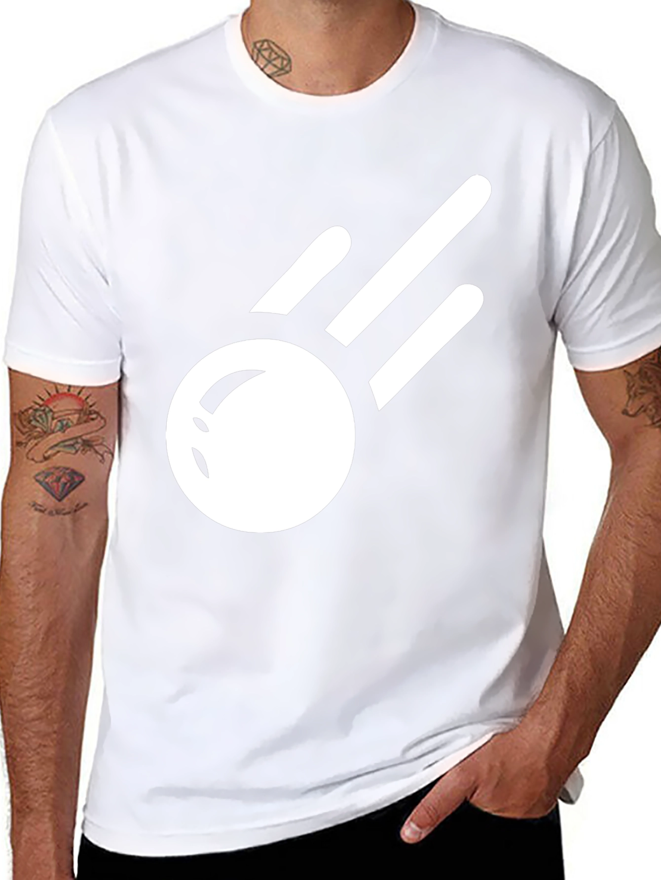 Stylish Black T-Shirt with Comet Graphic