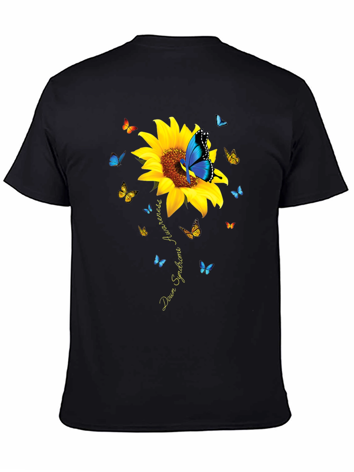 Down Syndrome Awareness Butterfly Sunflower T-Shirt