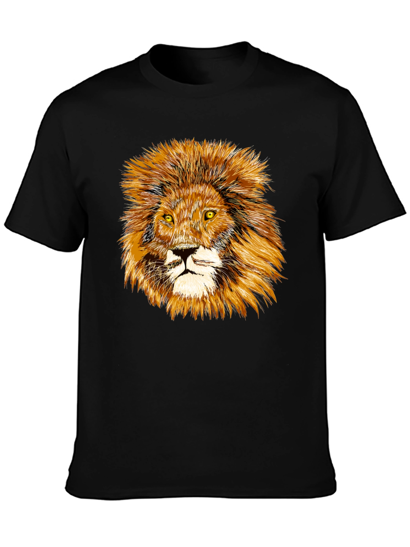 Lion Graphic Tee - Black Cotton Comfort