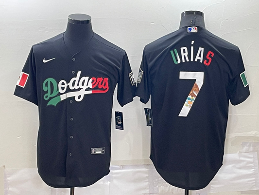 Men's Los Angeles Dodgers Julio Urias #7 Black Stitched Baseball Jerseys