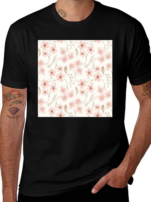 Floral Pattern Black T-Shirt - Stylish Casual Wear