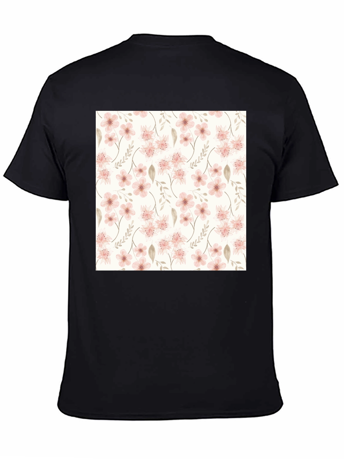 Floral Pattern Black T-Shirt - Stylish Casual Wear
