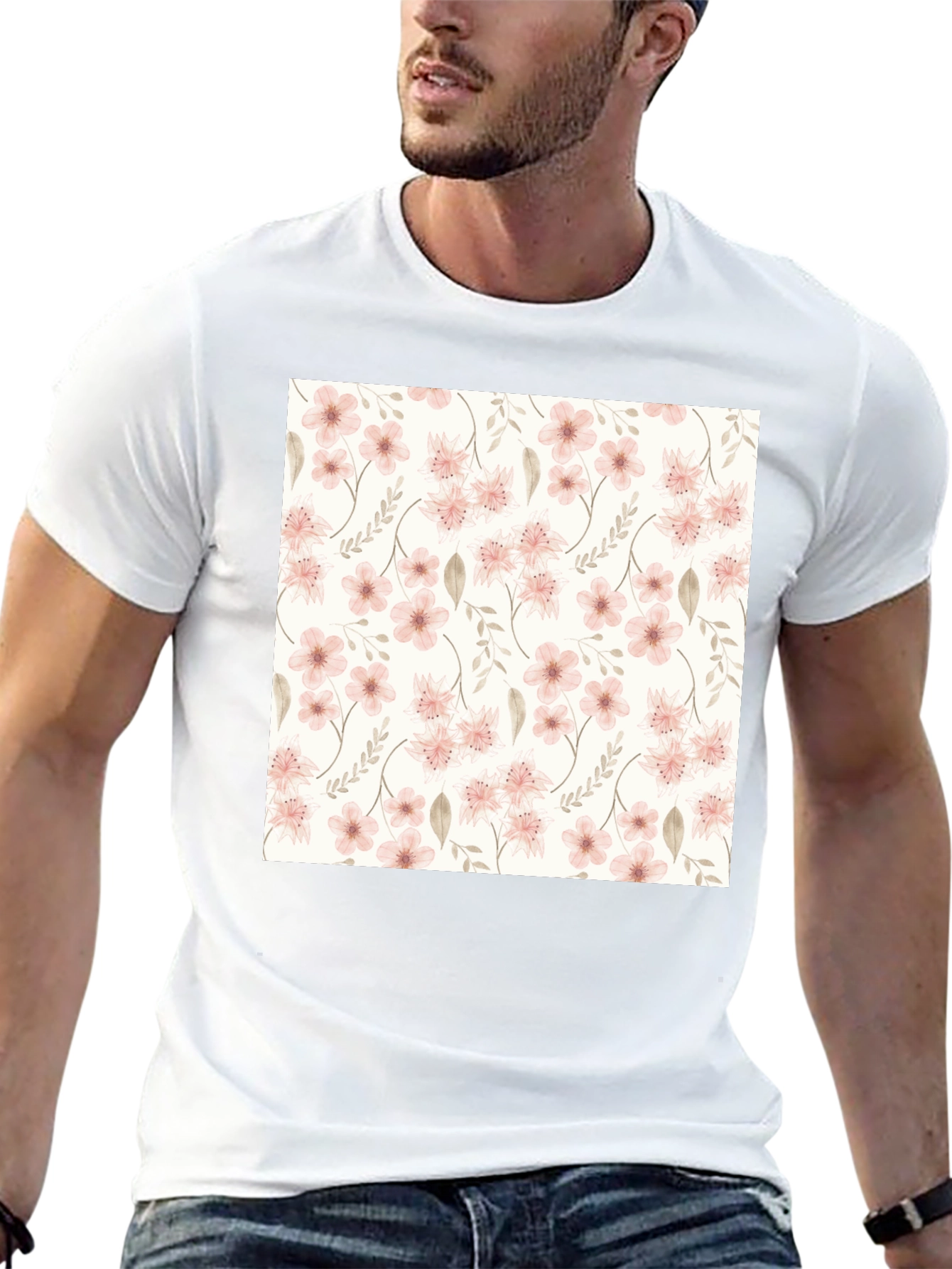 Floral Pattern Black T-Shirt - Stylish Casual Wear