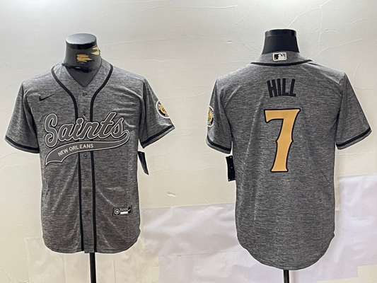 Men's New Orleans Saints Taysom Hill #7 Gray Player Jerseys
