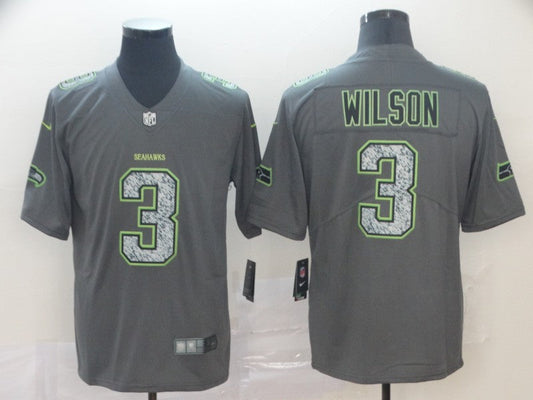 Men's Seattle Seahawks Russell Wilson #3 Gray Alternate Game Jerseys