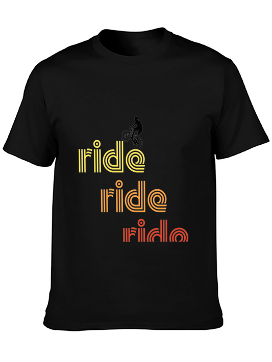Retro Ride Bicycle Graphic Tee - Black