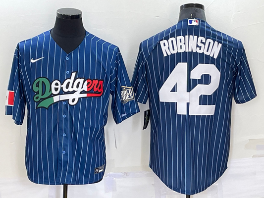 Men's Los Angeles Dodgers Jackie Robinson #42 Blue Stitched Player Jerseys