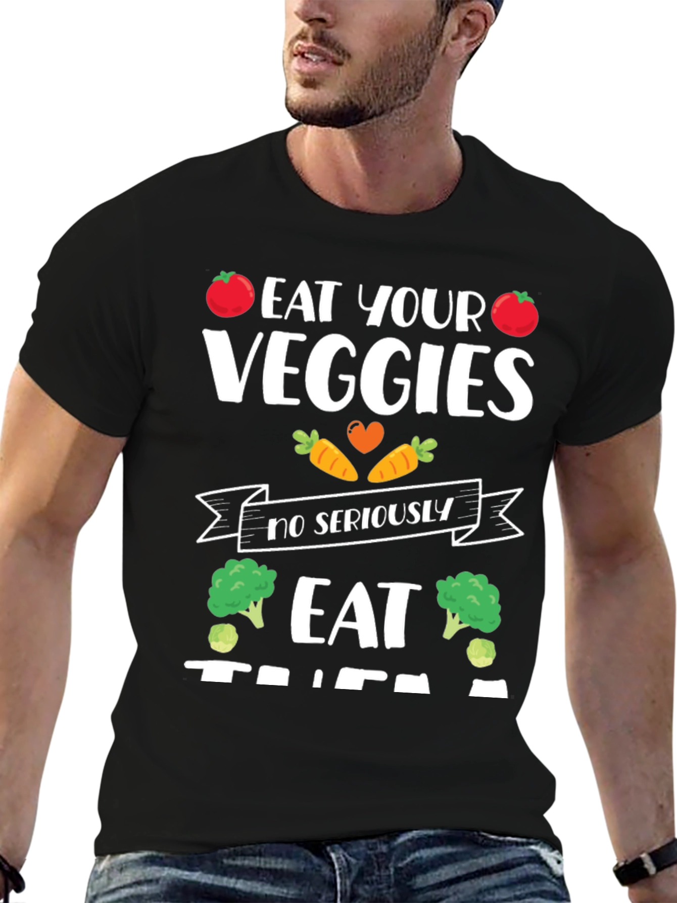 Eat Your Veggies Funny Graphic T-Shirt