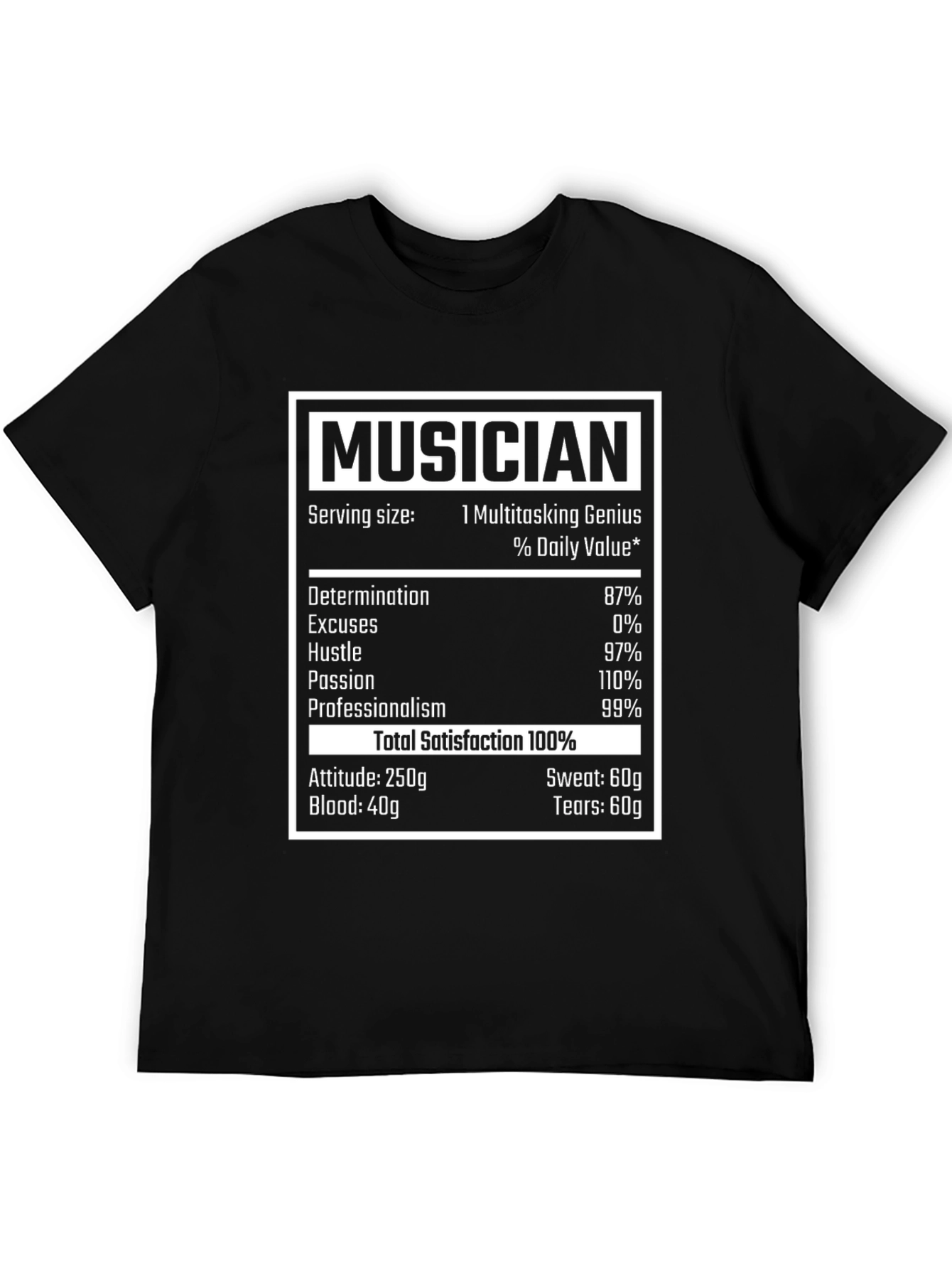 Musician Nutritional Facts T-Shirt