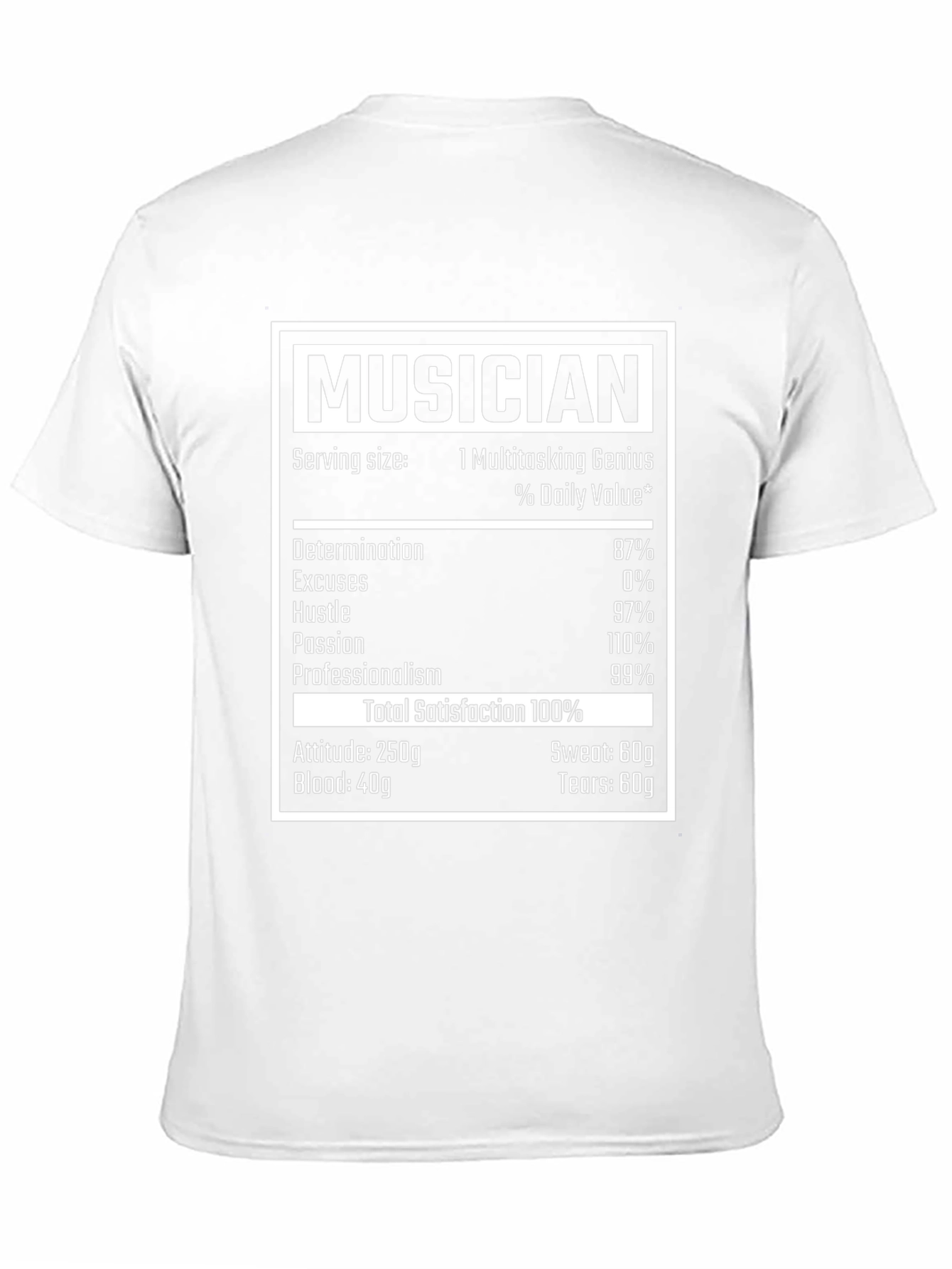 Musician Nutritional Facts T-Shirt