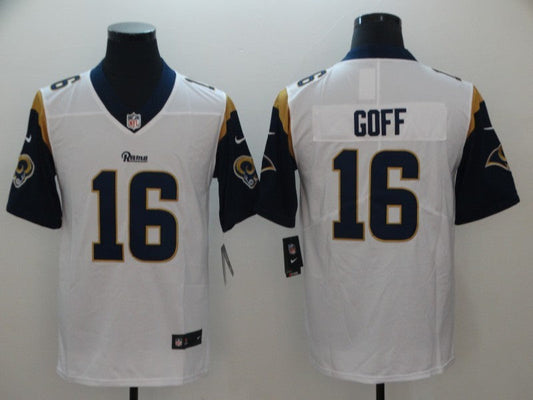 Men's Los Angeles Rams Jared Goff #16 White Game Jerseys