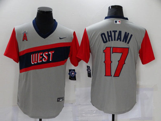 Men's Los Angeles Angels Shohei Ohtani #17 Gray Printed Player Jerseys
