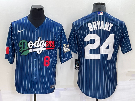 Men's Los Angeles Dodgers Kobe Bryant #8-24 Blue Game Player Jerseys