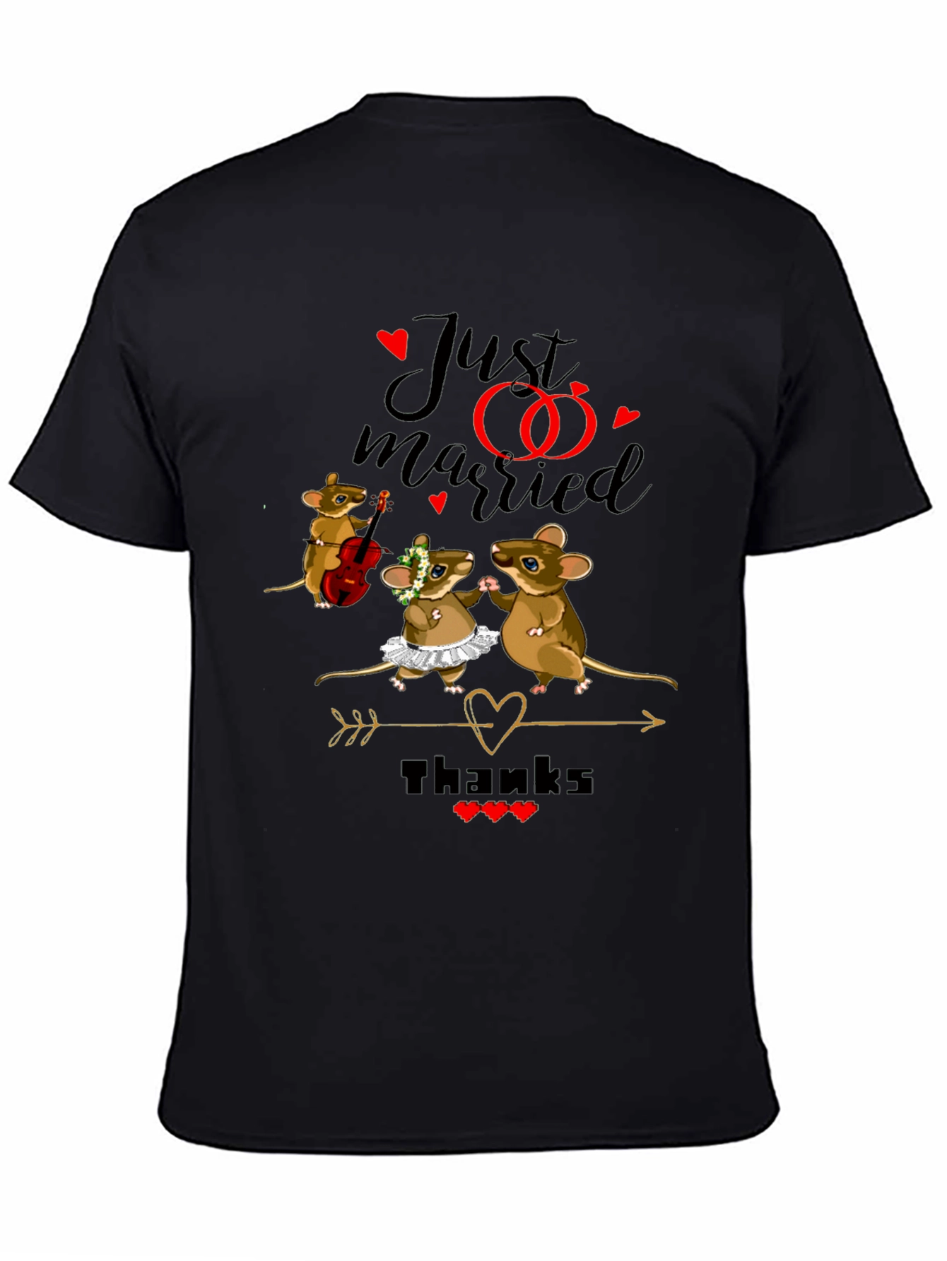 Cute Just Married Mouse Wedding T-Shirt