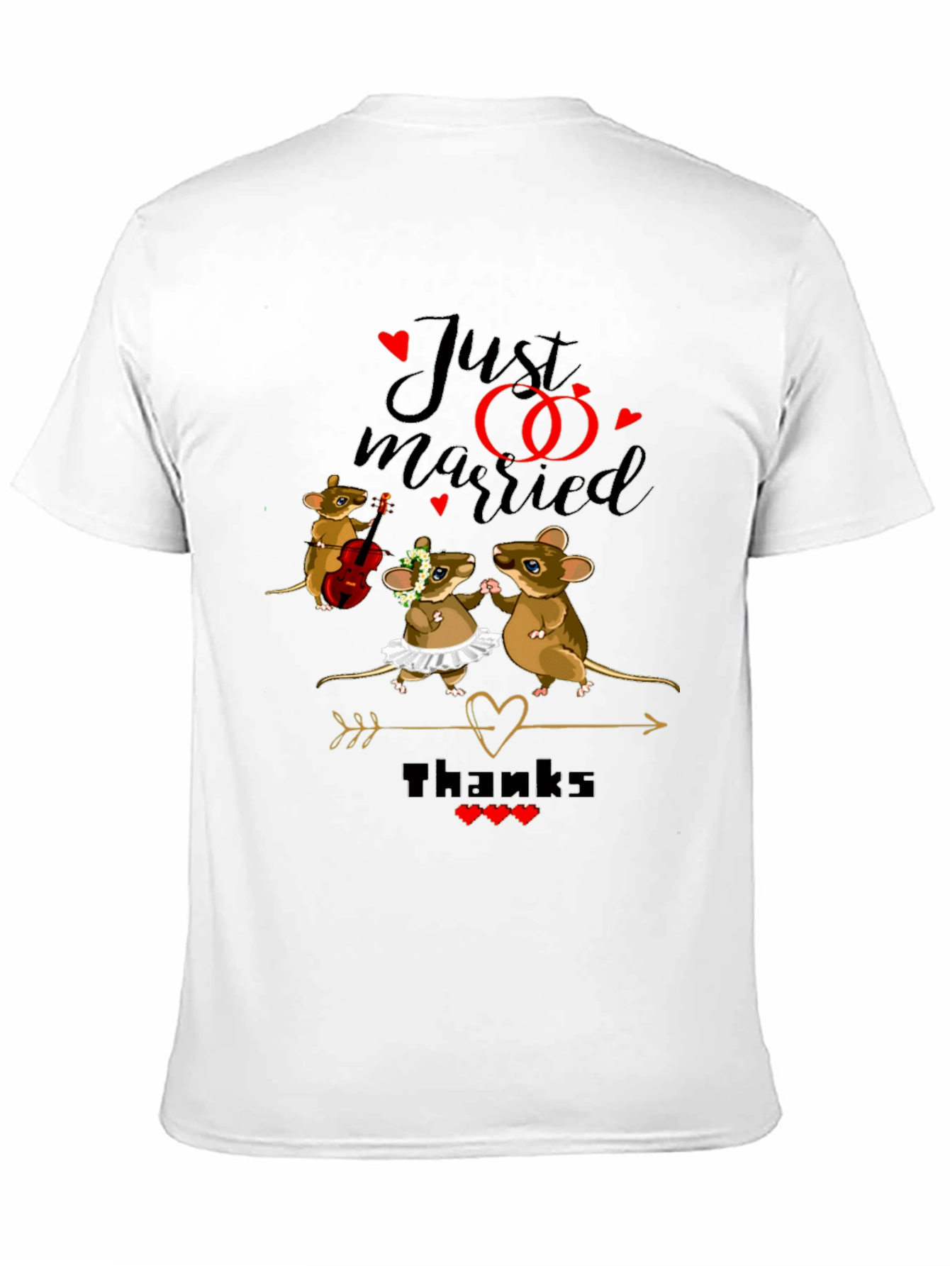Cute Just Married Mouse Wedding T-Shirt