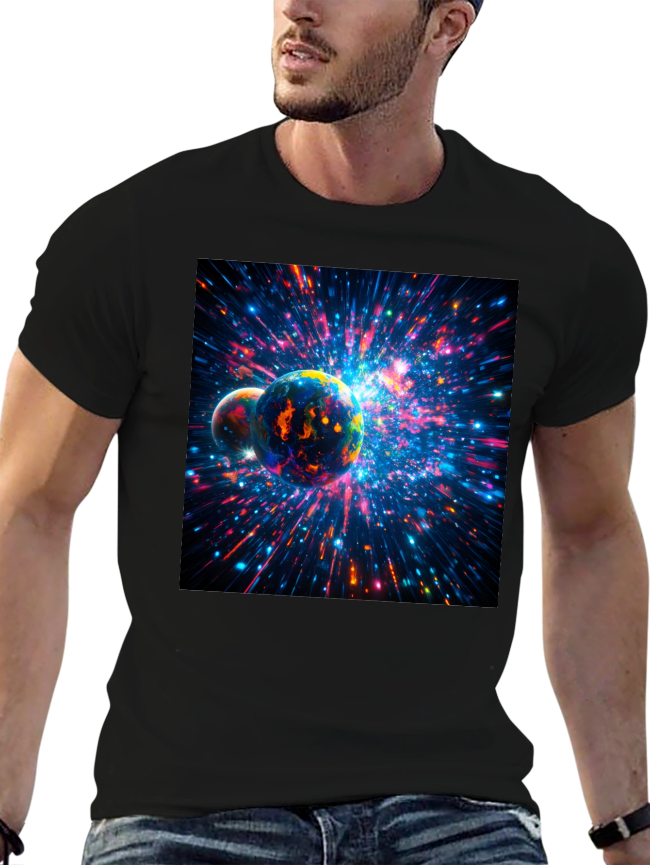 Cosmic Planets Black T-Shirt
