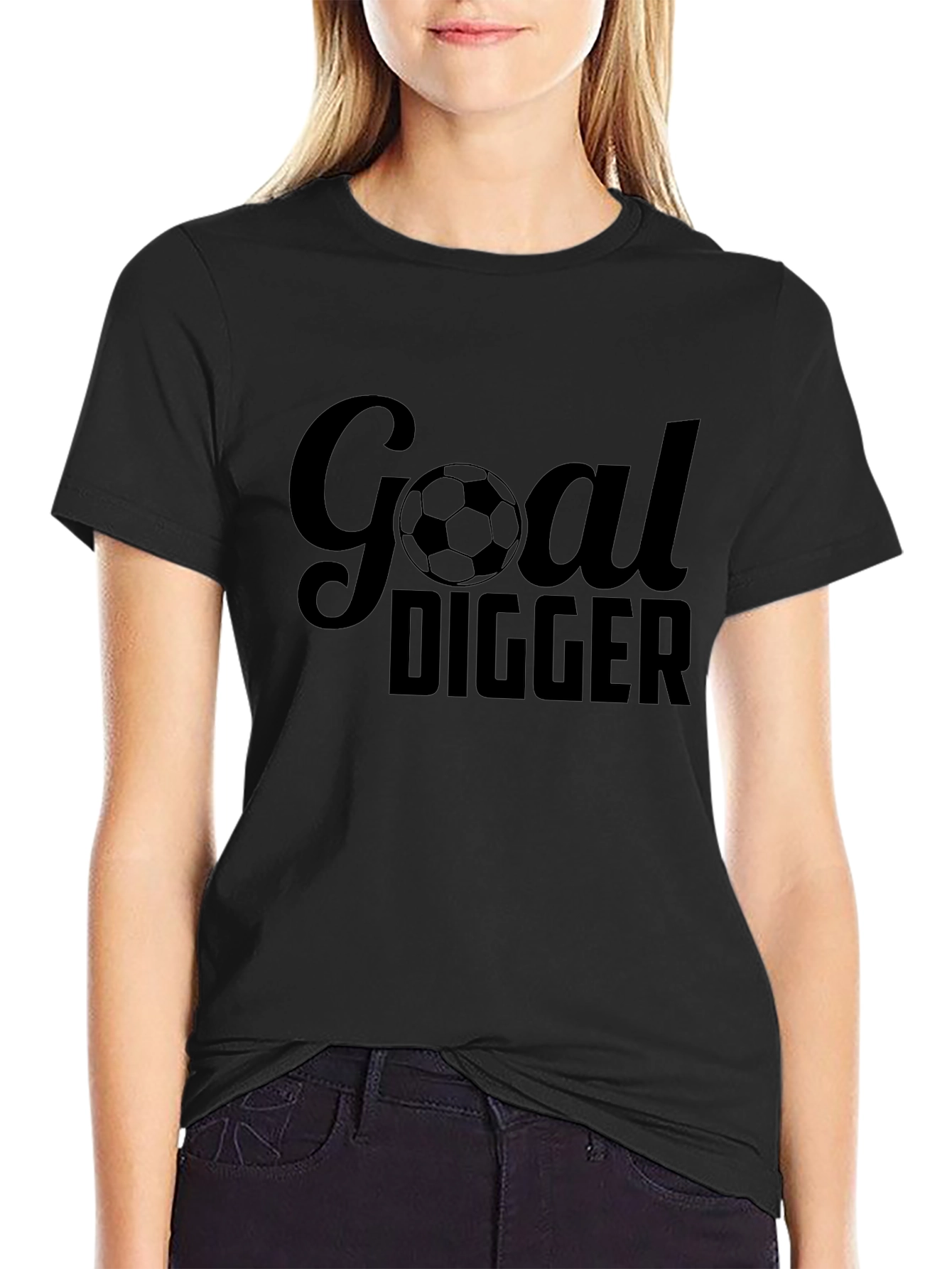 Goal Digger Soccer T-Shirt - Black Cotton Tee